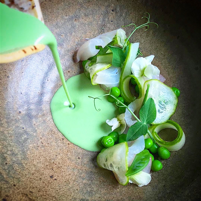 Red snapper crudo with herb buttermilk vinaigrette Recipe by