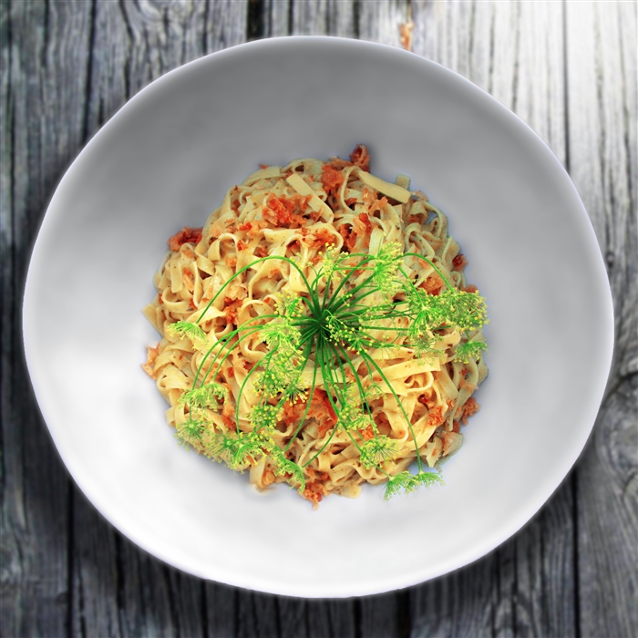 Tagliatelle with sesame sauce & fried pinenuts | Recipe by MichelderGaspard  | cookniche